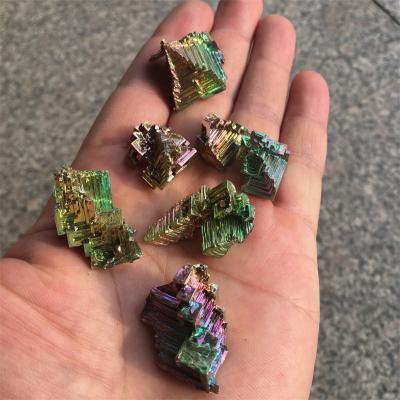 China China Rainbow Pyramid Fancy Showy Colorful Bismuth Rough Crystal Mineral Specimens For Wholesale for sale