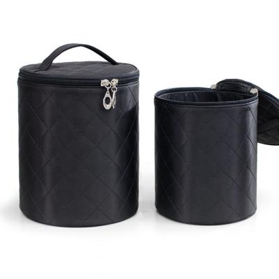 China Sustainable Fabric Sewing Black White Bucket Cosmetic Bag for sale