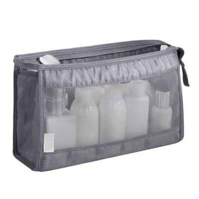 China Fashion See Polyester Large Mesh Bag Travel Wash Bag Organizer Pouch Men And Women Cosmetic Toiletries Kits for sale