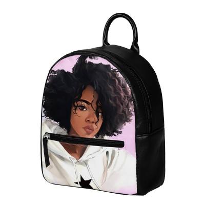 China Custom Anti-theft Logo Ladies Girl Pattern Backpack African Travel Personalized School Bag for sale