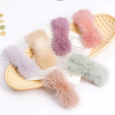 China Popular High Quality Stylish Hair Accessories YIWUXINWO Plush Hair Clip Hairpin FOR Girls for sale