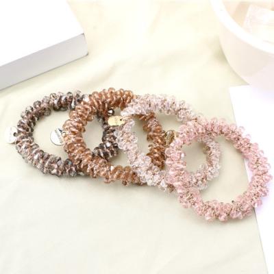 China Best Hair Accessories Hair Accessories Elastic Coil Price Ring Crystal Transparent Hair Tie for sale