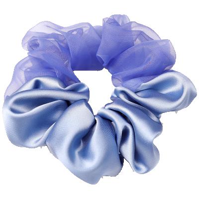 China Hot Selling Hair Accessories New Style Organza Embroidery With Piece Hair Accessories Ring Female Rubber Band Elastic Silk Hair Bands for sale