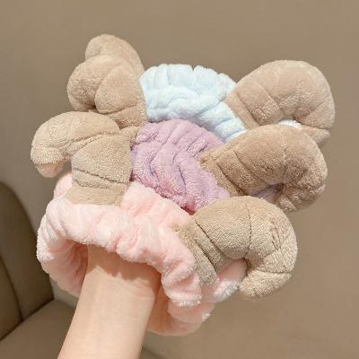 China Cuty Bow Hair Band Soft Fabric Spa Headband Turban Bow Makeup Shower Headwraps for sale