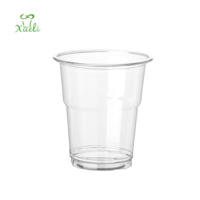 China Non Spill Factory Popular Design Coffee Juice Beverage Custom Logo 16Oz 450Ml Cold Pet Disposable Plastic Cups With Flat Dome Lids for sale