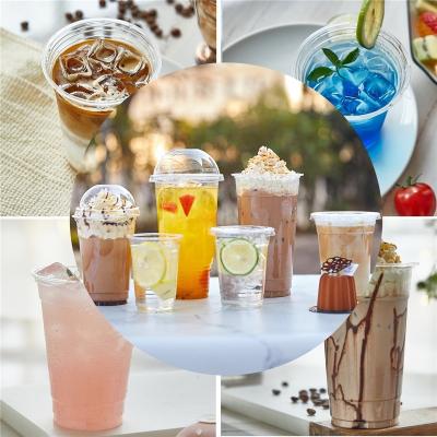 China China Factory Disposable Logo 700Ml 500Ml Disposable Custom Injection PP Plastic Cup With Lid Milk Tea Boba Cup Bubble Tea Cup for sale