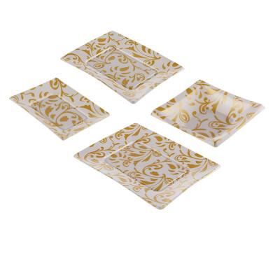 China 7/9/10/11 Inch Disposable White Porcelain Liner Flat Plate Dinner Plate Printed Ceramic Plastic Dishes for sale