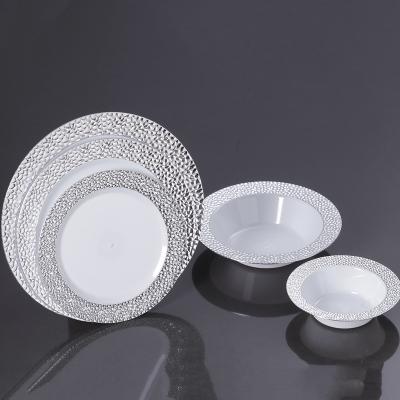 China Factory Direct Disposable Plastic Pearl Dish Dessert / Appetizer Dish Disposable Plastic Round Dishes for sale