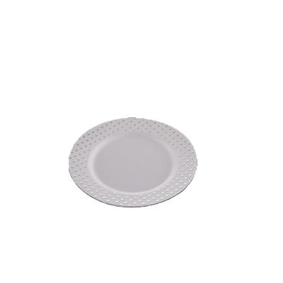 China Disposable Approved Disposable Biodegradable PS Round Plastic Dishes With Custom Printed Logo for sale