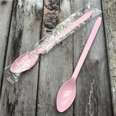 China Multicolor Disposable Plastic Outdoor Spoon Disposable Cutlery Wholesale Camping Party Wedding Spoon Biodegradable Spoons for sale