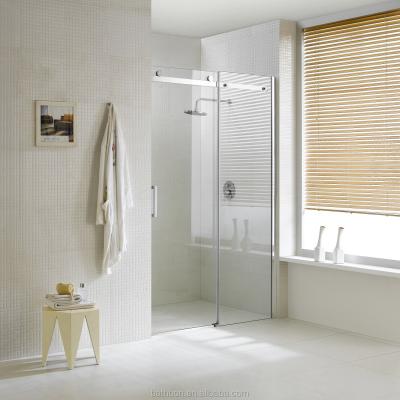 China Modern Frameless Large Roller Clear Glass Shower Door for sale