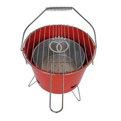 China Easily Assembled 10inch Bucket Charcoal Barbecue Grill With Cooking Grate Customized for sale