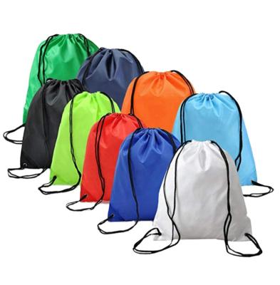 China Cheap Nylon Drawstring Bags Handled 210D Pull String Printing Logo Drawing String Bag Backpack Custom Made With Single Double Sided Printing for sale