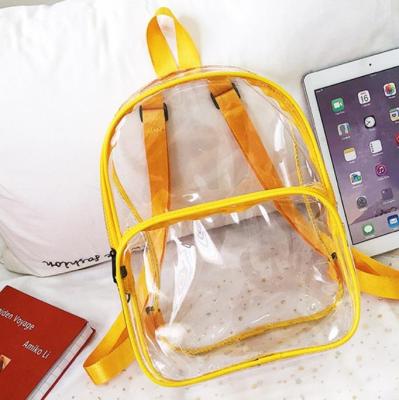 China Jelly Bag Clear Schoolbag Backpack PVC Waterproof Transparent Waterproof Fashion Unisex for sale