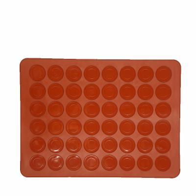 China Reusable Reusable Custom 48 Holes Red Macaron Silicon Baking Silicone Cake Molds Tray Mat Utensils Tools Set Kitchen for sale