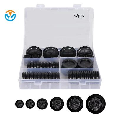 China Automotive Rubber Wire Kit Sleeving Grommet 8mm Resistance Tube Cable 52pcs Oval Rubber Tool Pipe High Quality Aging Custom Grooves for sale