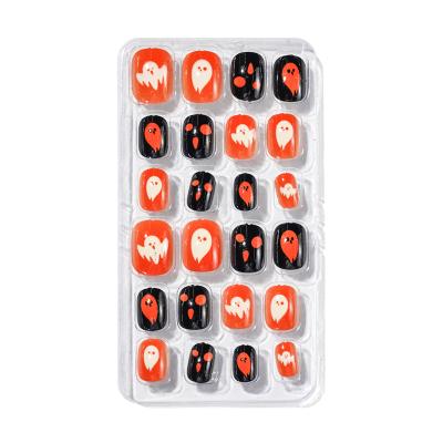 China Easy Apply Nail Kits Kids Wholesales Kids Nails Short Halloween Easy Apply Pre-Gum Artificial Nail Kits Kids For Kids for sale