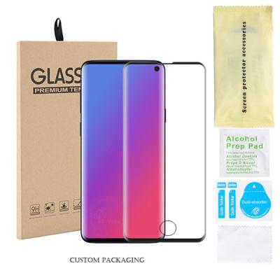 China Mobile Phone 3D Curved 9H Glue Full Tempered Glass Explosion-proof Screen Protector For Samsung S10 Support Fingerprint Recognition for sale