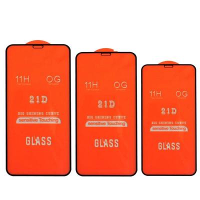 China Custom Anti-fingerprint 21D Full Coverage Screen Protector For iPhone 13 12 11 Anti-scratch Tempered Glass For iPhone 6 7 8 X XR XS MAX Glass for sale