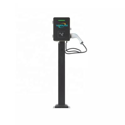 China Use EV Charger Wallbox Factory Wholesale Steel Pillar Stand Floor Charging Stations Stand Up Column EV Charger for sale