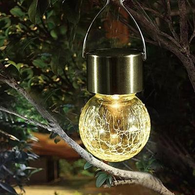 China Outdoor Christmas Garden Bar Decor LED String Night Lamp Slit Ball Glass Jar Light Hanging Waterproof Led Solar Garden Lights for sale