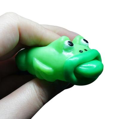 China Tongue Pop Stress Toy Factory Plastic Frog Tongue Sound Stress Toy Soft Rubber Kids Frog Toys for sale