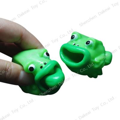 China Good For Lots Of Laughs With Friends And Family Squeeze Frog Eco-Friendly Tongue Out Soft Rubber Animal Gift Mini Frog Toys Novelty Toy Great for sale