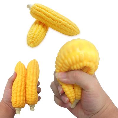 China Wholesale Soft Rubber TPR Soft Toy Stress Relief Toy Funny Corn Simulated Vegetables Squishy Ball for Adults and Kids for sale