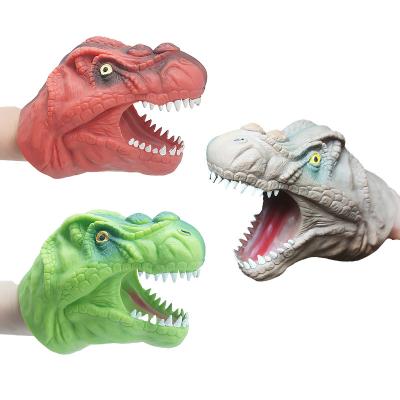 China Dinosaur shape tpr dinosaur shark crocodile lizard hand puppet high quality soft rubber glove for sale