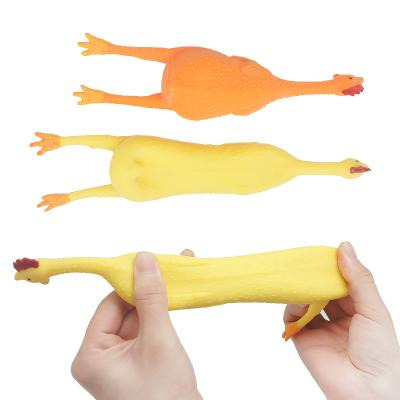 China Eco-Friendly Decompression 2022 New Arrival Soft Rubber Plastic Strethy Chicken squeeze animal toys for kids and adult for sale