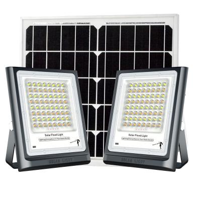 China Garden Solar Power Remote Control Flood Light For Outdoor Garden With 1 Adjustable For-2 LED Lamp IP66 Rate Waterproof Aluminum Case for sale