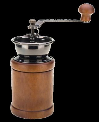 China WITH LID Wooden Coffee Bean Mill Manual Coffee Grinder with Cast Iron Burr Large Capacity Wood Hand Crank Portable Adjustable for sale