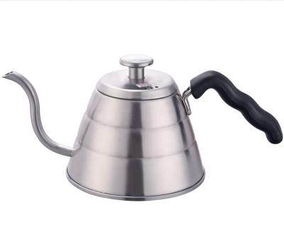 China Sustainable Drip Kettle Pour Over Kettle With Thermometer Lid Induction Bottom Stainless Steel 1.0L for sale