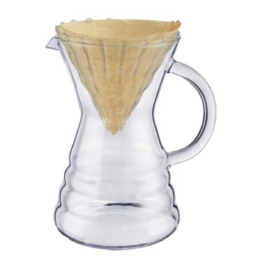 China Viable Pour Over Coffee Maker With Borosilicate Glass And Filter For Coffee Home Restaurants 500ML for sale