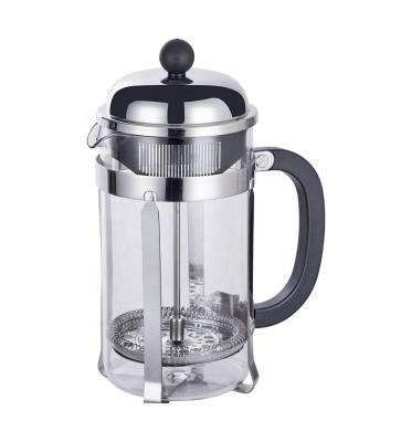 China WITH LID French Press Coffee Maker Borosilicate Heat Resistant Coffee Press with Coffee and Tea Filter Infuser Glass Carafe 600ML for sale