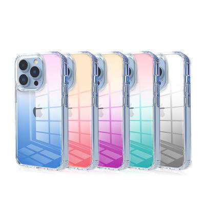 China Wholesale Clear ILUSEN Air Series Gradient TPU PC Case Colorful Transparent Space Hybrid Shockproof Phone Case For Iphone for sale