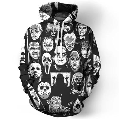 China Viable Wholesale Scary Clown Print Custom Women Loose Hoodies And Sweatshirts for sale