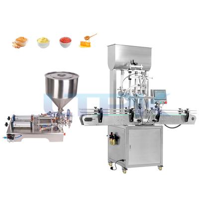 China Custom Manual Food Automatic Food Ice Cream Yogurt Syrup Peanut Butter Paste Bottle Piston Filling Machine for sale