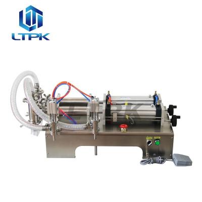 China Semi Automatic Food LTPK G2WY 10-100ml Both Spouts Spray Perfume Aerosol Oil Juice Water Liquid Bottle Filling Machine for sale