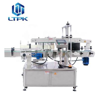 China LT-600 Automatic Food Top and Bottom Double Side Sticker Adhesive Labeling Machine Glass Plastic Bottle for sale