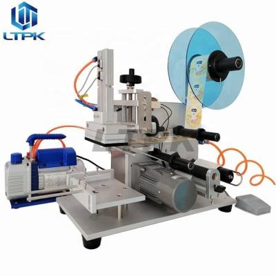 China LT-60 Food Bottle Semi Automatic Flat Plastic Product Labeling Machine Self Adhesive Label Sticker for sale