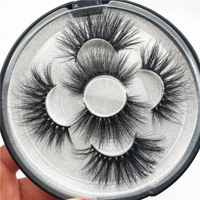 China Natural Soft Private Label 25mm 3d Mink Eyelash Customized Lashes Set Black Cotton Stripe Mink Strip Lashes for sale