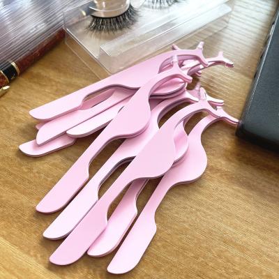 China Bulk Custom Pink Eyebrow Volume Eye Lint Tweezers And Stainless Steel Tweezers Lashes Applicator Eyelash Tweezers for sale