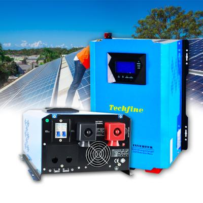 China 5kva 3kva 2kva 1kva pure sine wave off hoop hybrid solar inverter 220v 48v 5kva 4kw 546*392*260mm for sale