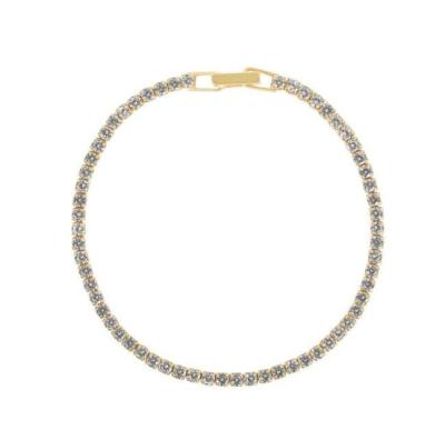 China Tasty Minimalist Nickel Free Tennis Bracelet Gold Plated Sterling Silver Diamond Stacking Bracelet For Women for sale