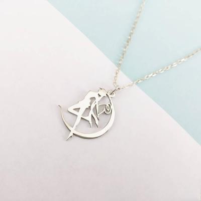 China FASHIONABLE Unique Gold Plated Name Pendant Chain 925 Sterling Silver Sailor Sailor Moon Whitte Unique Gold Plated for sale