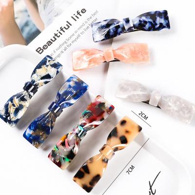 China unique style attractive leopard print pattern acetate hair clips ladies Bowknot hair barrette clip CM8 for sale