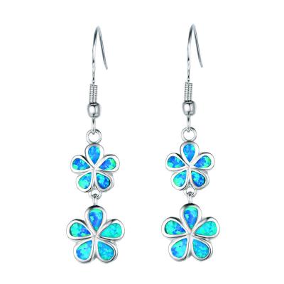 China CLASSIC Fashion Cheap Blue Opal Sterling Silver Earring 925 Silver for sale