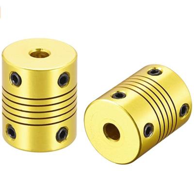 China Aluminum Alloy Aluminum Flexible Shaft Coupling Coupler L25xD20 Gold for sale