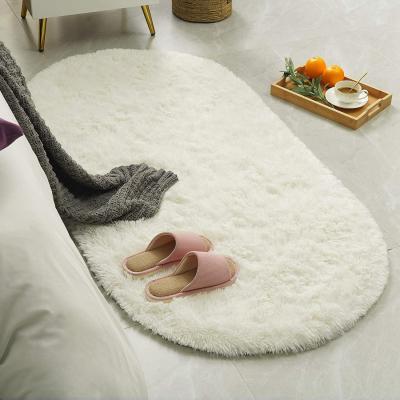 China Ultra Soft Warm Washable Living Room Indoor Decorative Bedroom Plush PV Oval Amazon Shaggy Carpet for sale